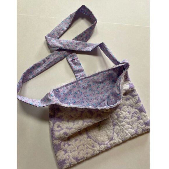 Adorable Handmade Purse One of a Kind Upcycled Fashion Purple Terry - Picture 3 of 5